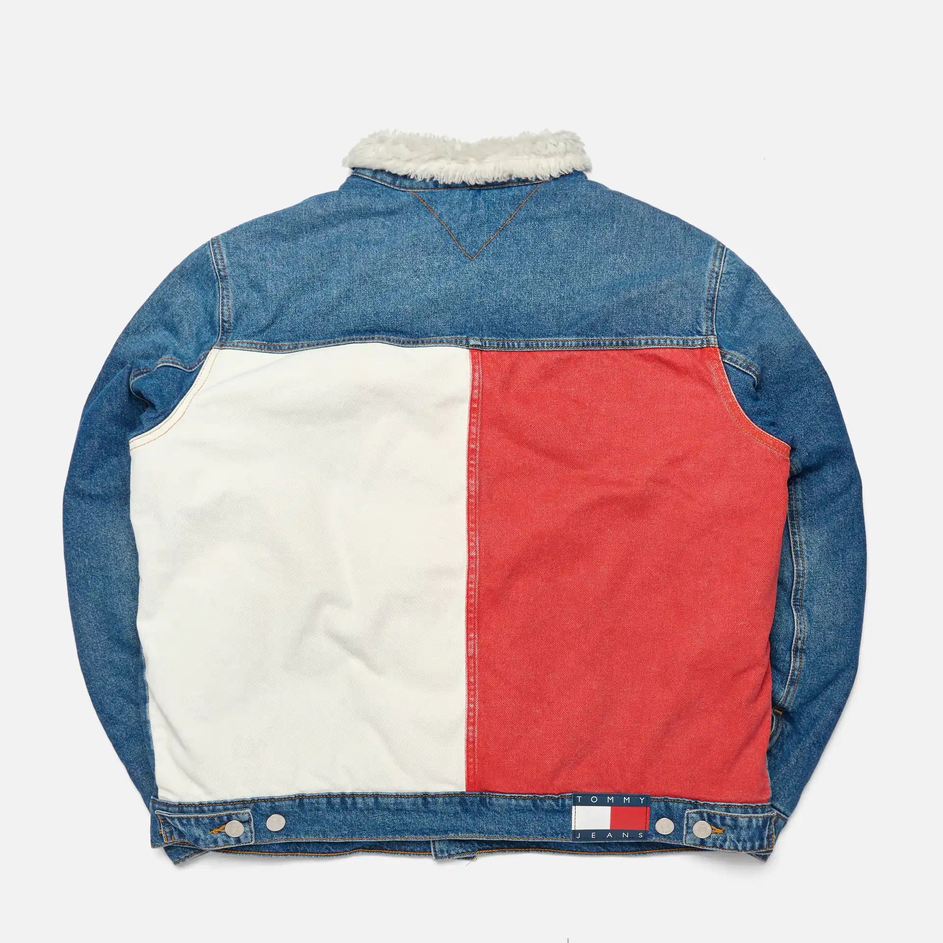 Tommy Jeans Sherpa Flag Jacket Denim Medium 
